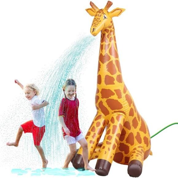 GoFloats Giant Inflatable Giraffe Party Sprinkler - Picture 1 of 7
